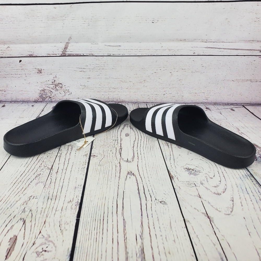 New Adidas Adilette Aqua Black Slides - Picture 6 of 10